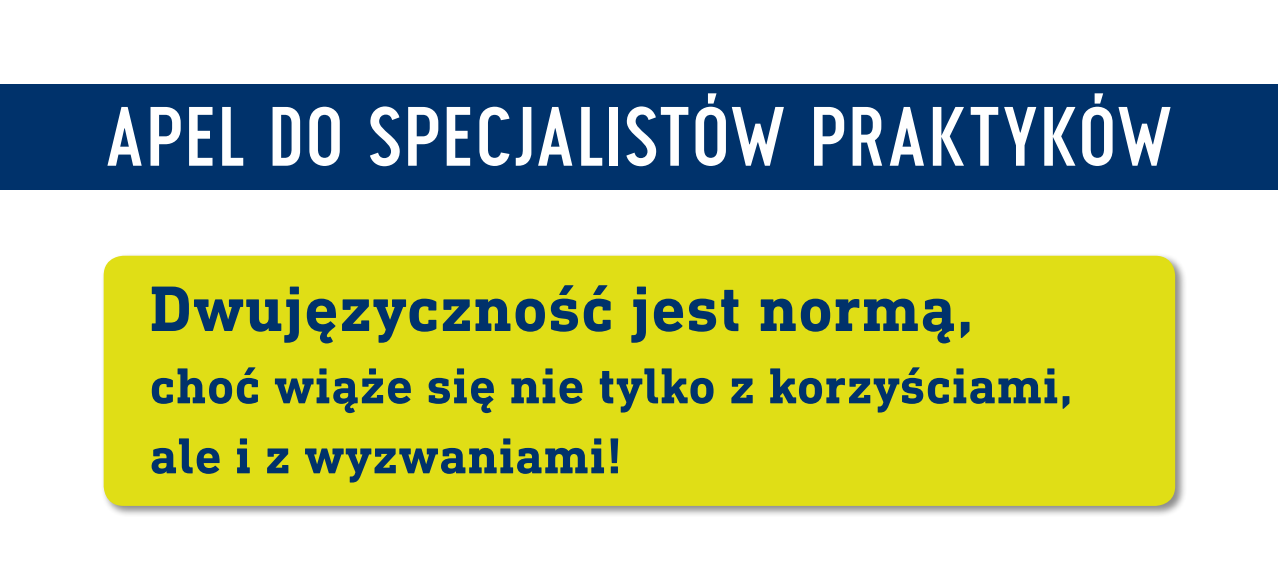 Wycinek tytułlowej strony apelu do specjalistów praktyków